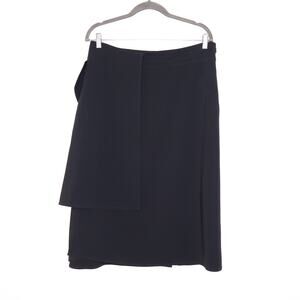 PUBLIC SCHOOL Drape A-Line Midi Skirt High Rise Wear To Work in Black Women's 8